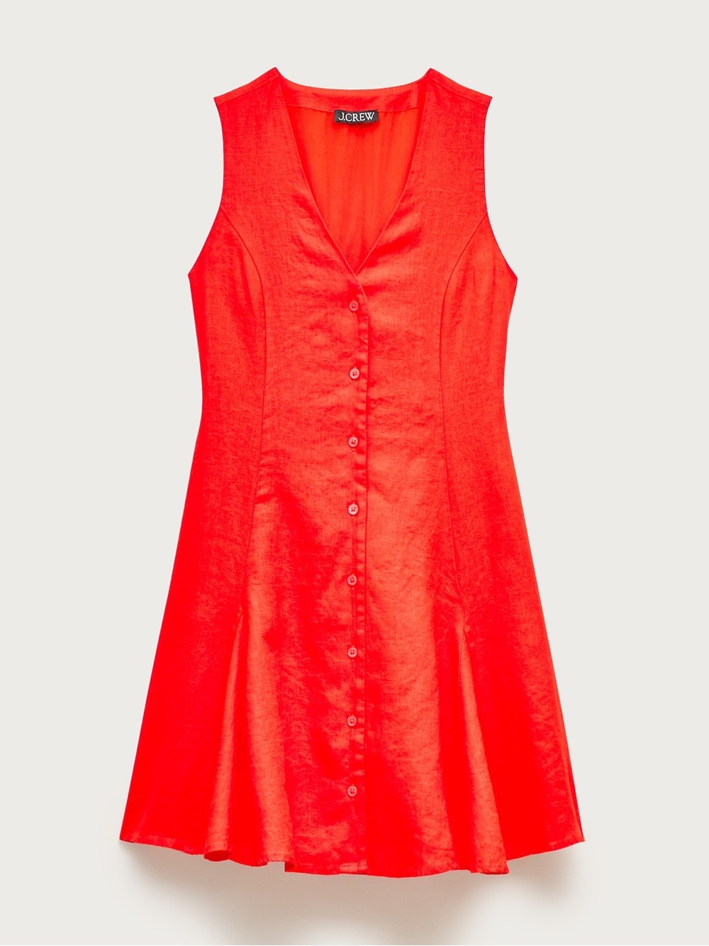J. Crew Sleeveless V-Neck Mini Dress in Bright Orange - Picture 4 of 4